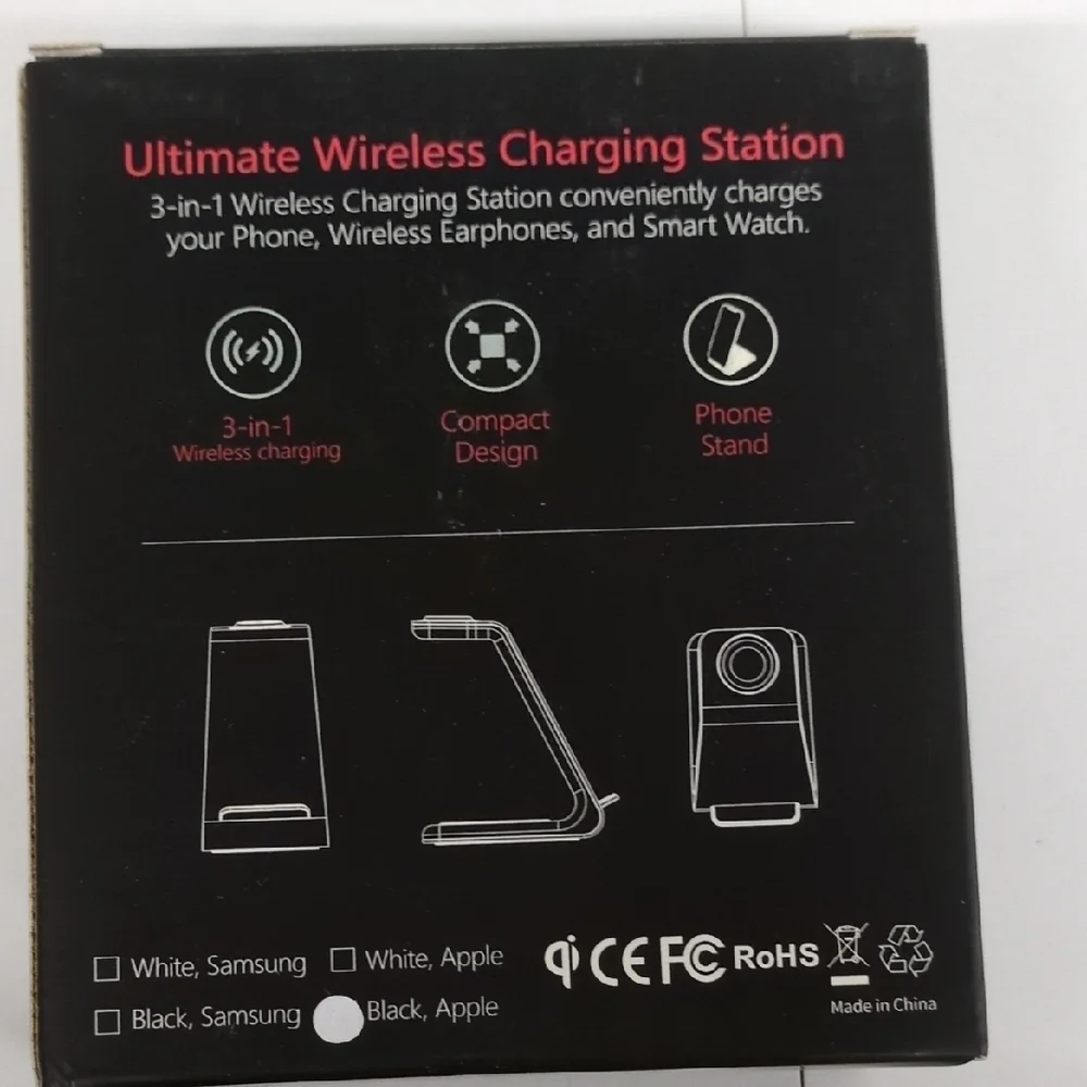 Mango T3 Dual Wireless Charging Station‎ - Black